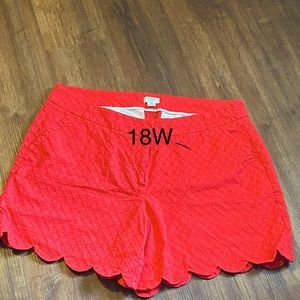 Crown & Ivy Red Scalloped shorts size 18w